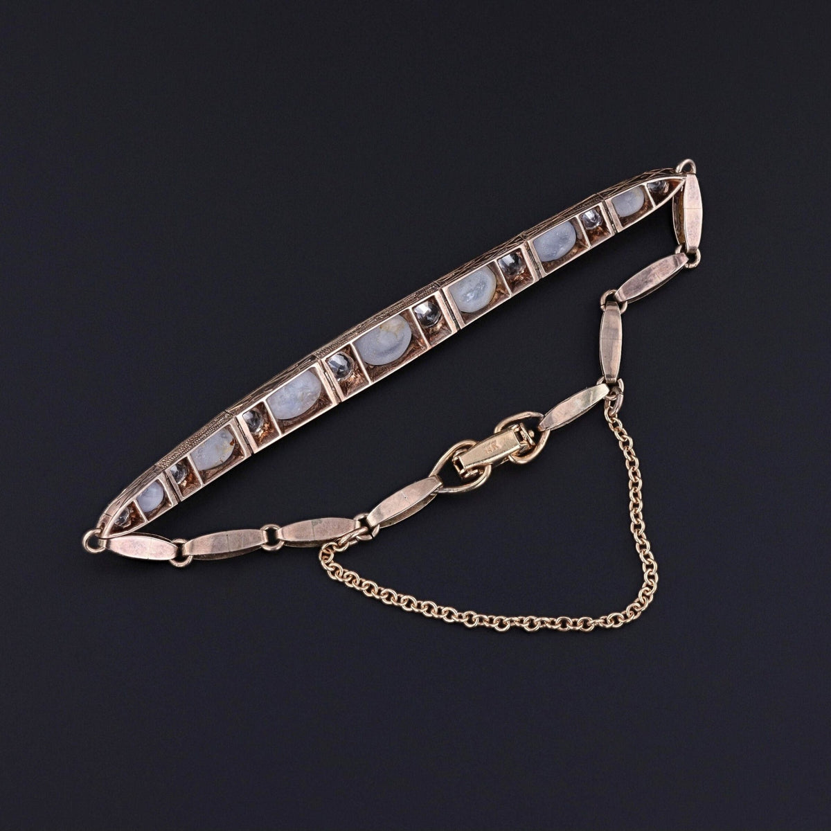 Antique Star Sapphire and White Topaz Bracelet of 9ct Gold - Trademark Antiques