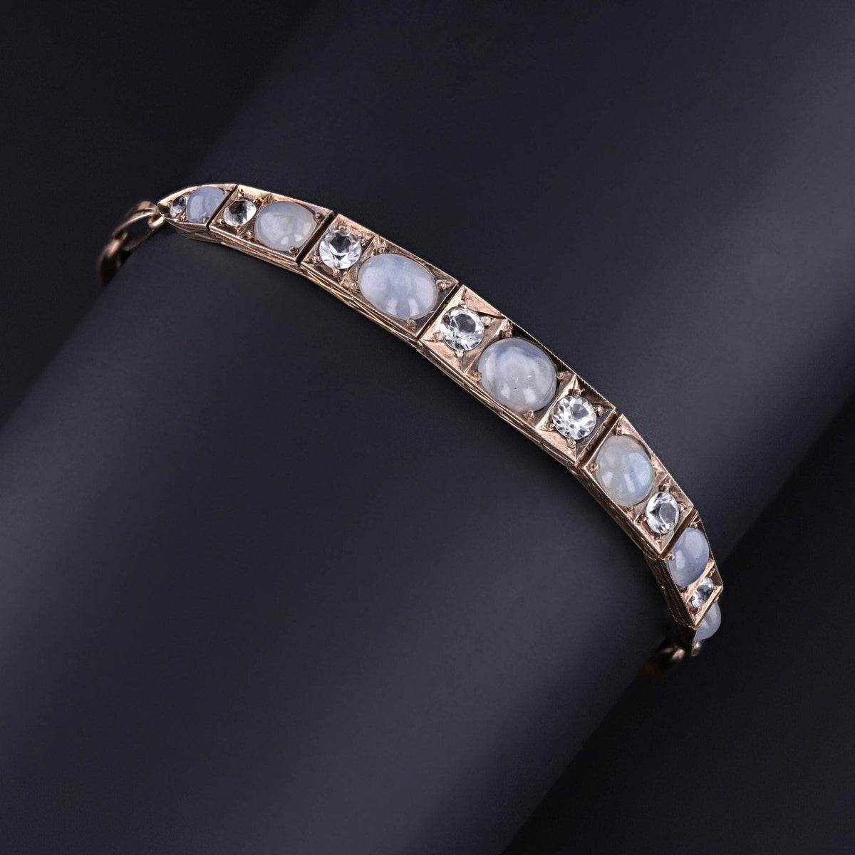 Antique Star Sapphire and White Topaz Bracelet of 9ct Gold - Trademark Antiques