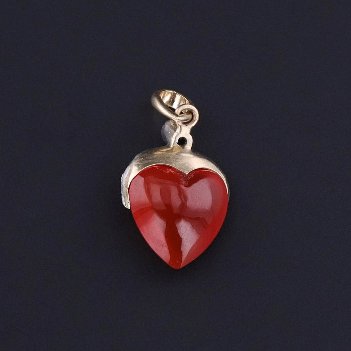 Antique Strawberry Charm of Diamond and Carnelian - Trademark Antiques