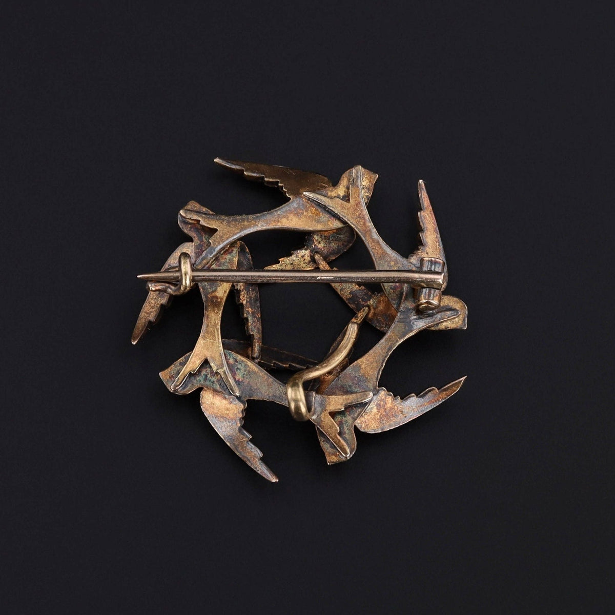 Antique Swallow Bird Brooch of 14k Gold - Trademark Antiques