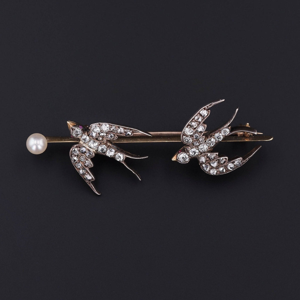 Antique Swallow Brooch | Bird Pin - Trademark Antiques