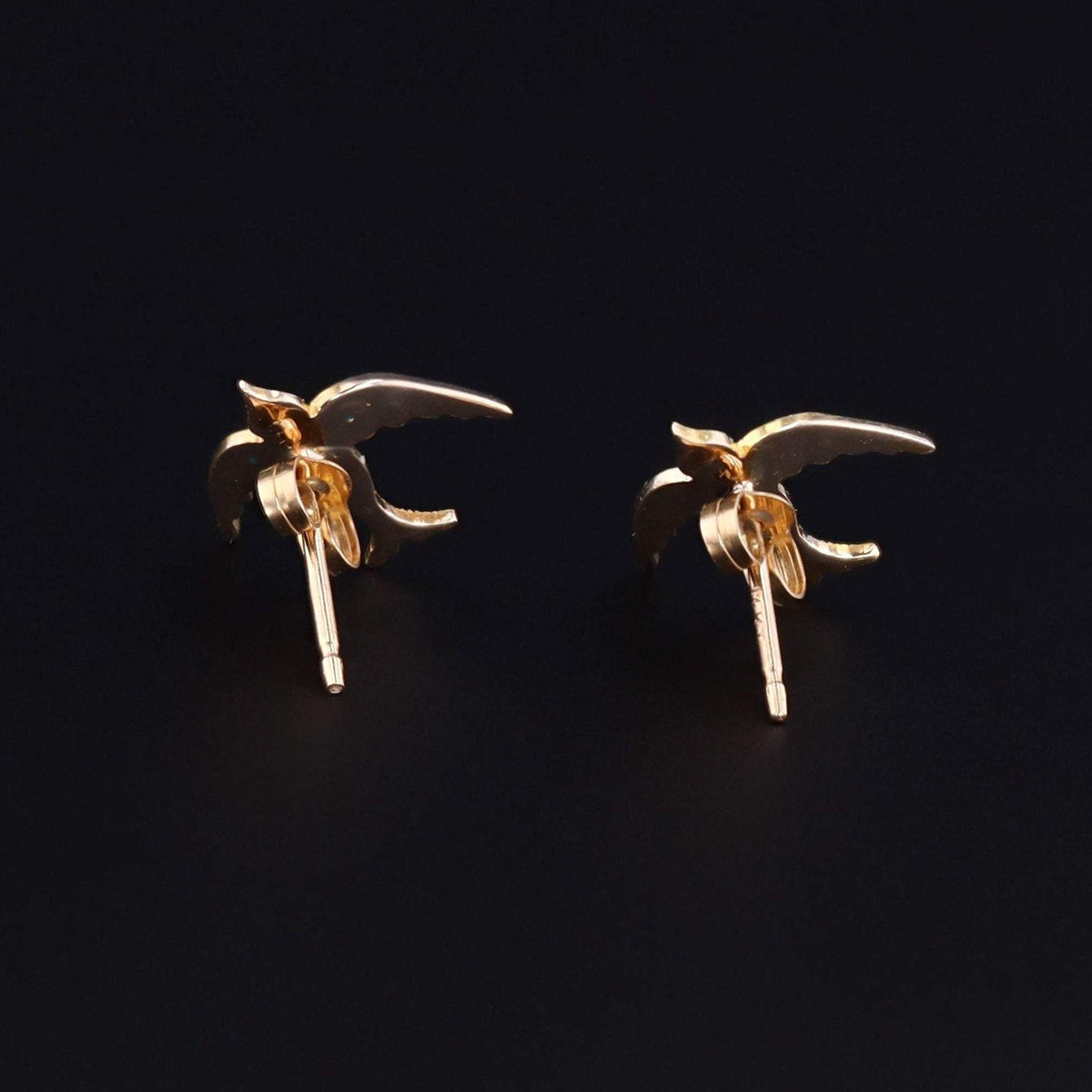 Antique Swallow Earrings | Pin Conversion Earrings - Trademark Antiques