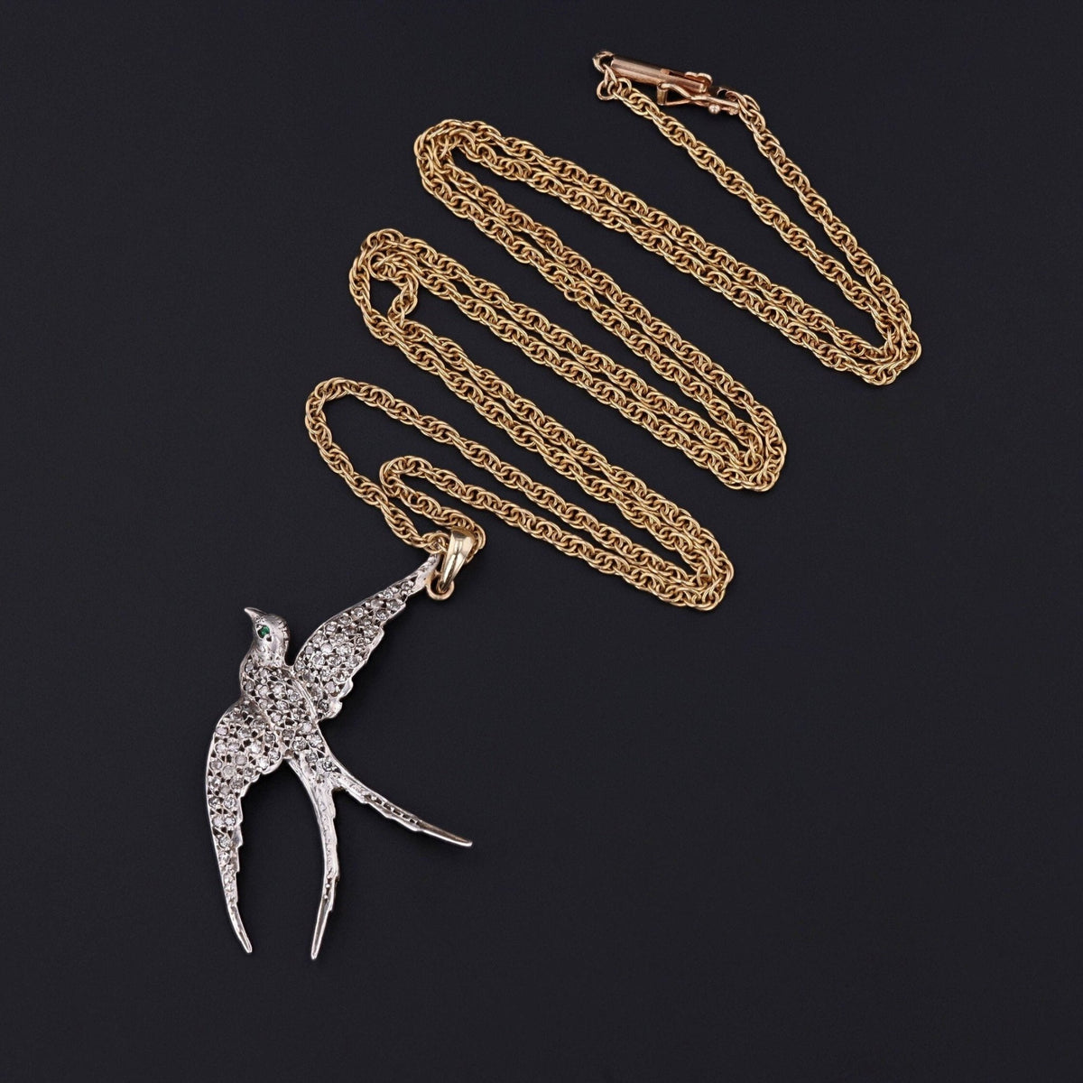 Antique Swallow Pendant | Antique Brooch Conversion - Trademark Antiques