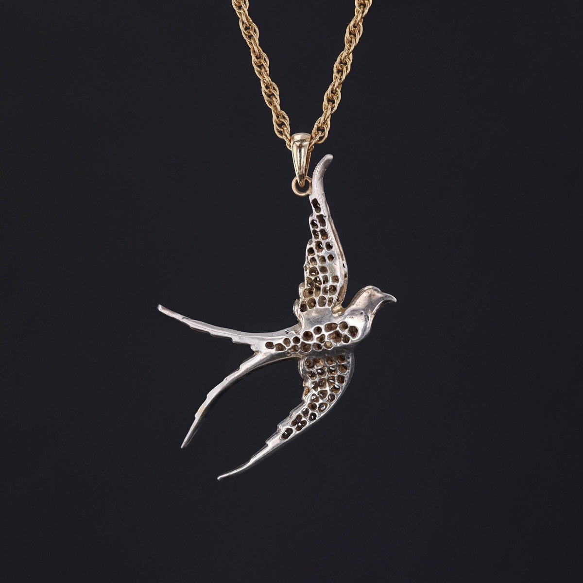 Antique Swallow Pendant | Antique Brooch Conversion - Trademark Antiques