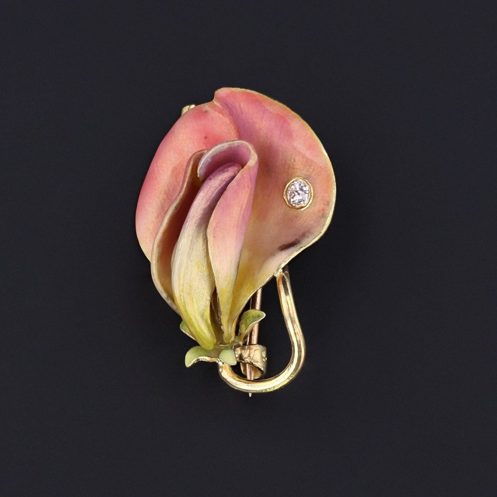 Antique Sweet Pea Brooch | Antique Flower Brooch - Trademark Antiques