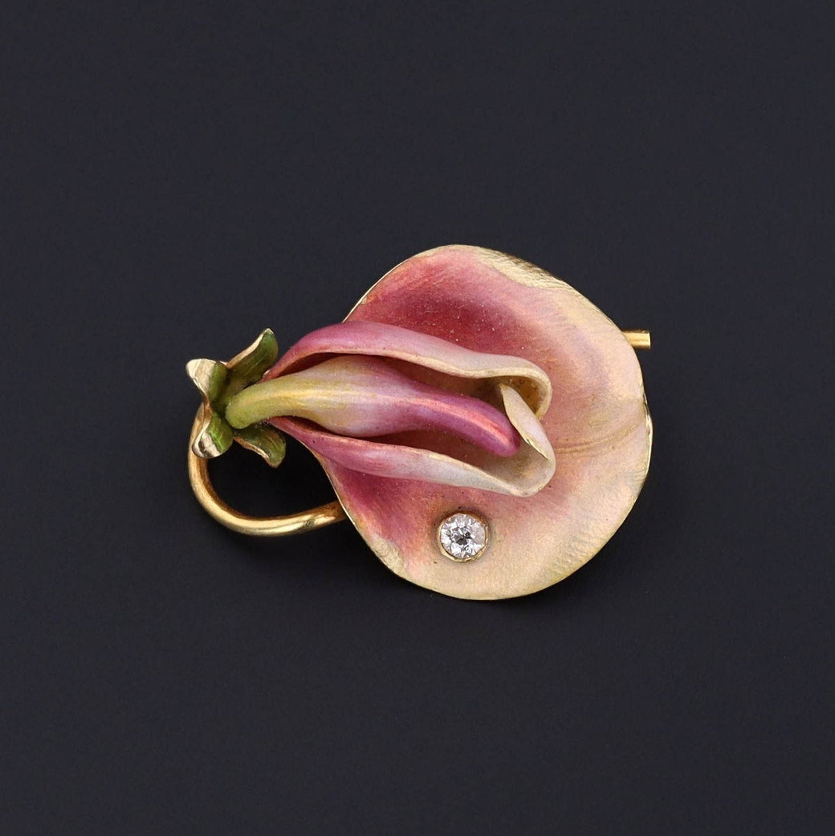 Antique Sweet Pea Brooch | Antique Flower Brooch - Trademark Antiques