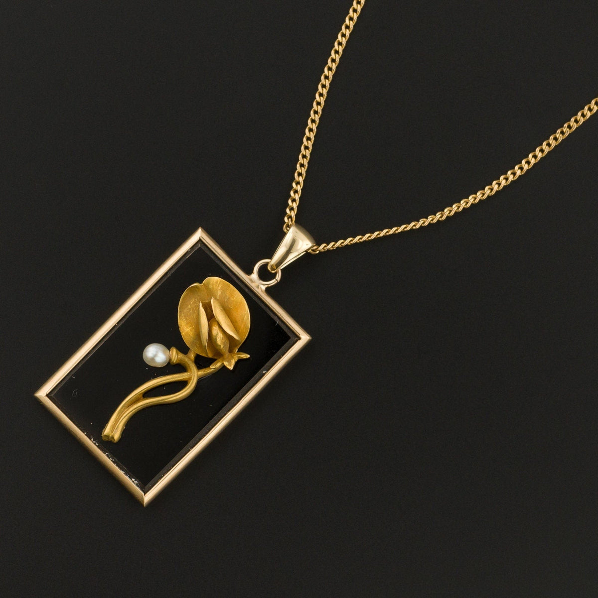 Antique Sweet Pea Conversion Pendant of 14k Gold - Trademark Antiques
