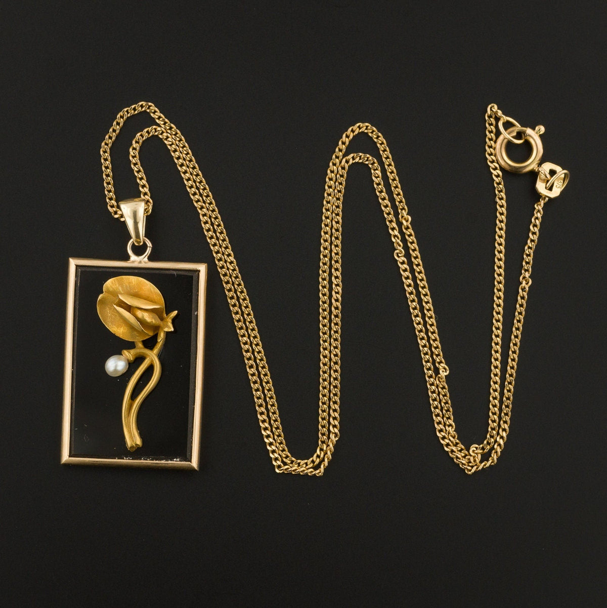 Antique Sweet Pea Conversion Pendant of 14k Gold - Trademark Antiques