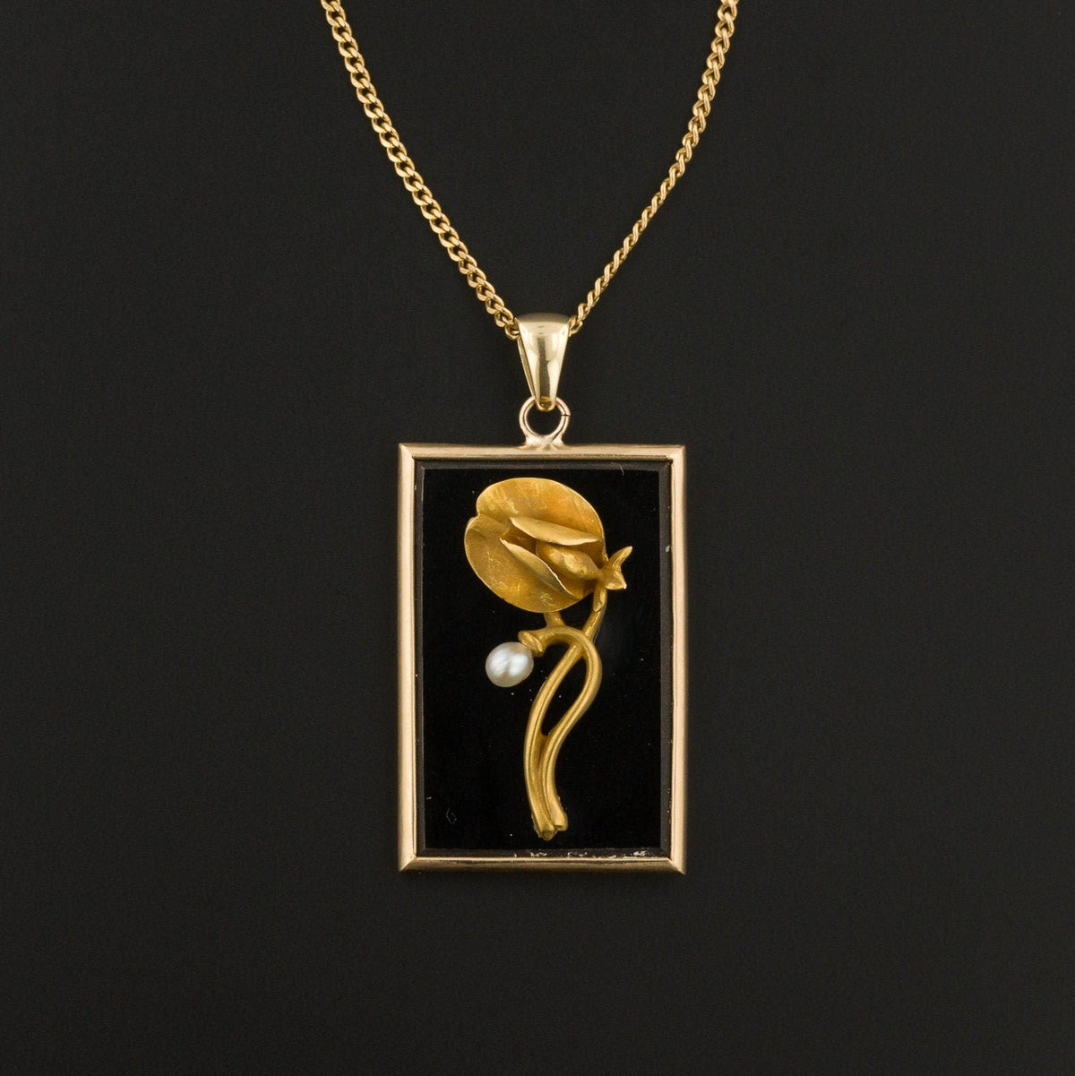 Antique Sweet Pea Conversion Pendant of 14k Gold - Trademark Antiques