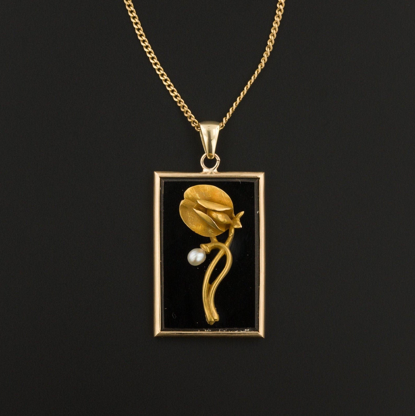 Antique Sweet Pea Conversion Pendant of 14k Gold - Trademark Antiques
