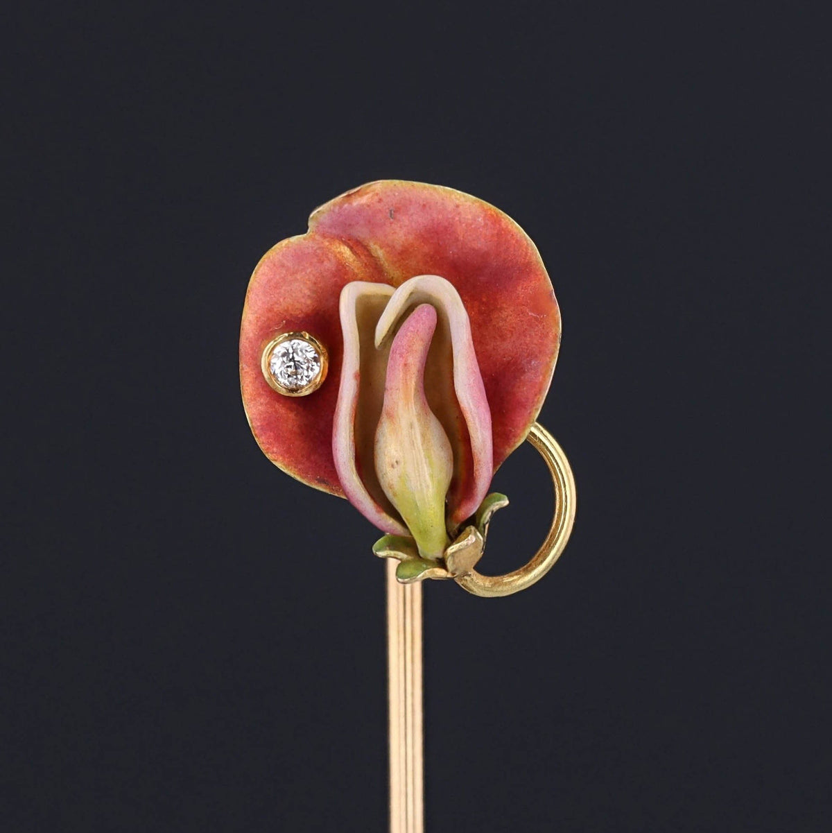 Antique Sweet Pea Flower Stick Pin | Antique Stick Pin - Trademark Antiques