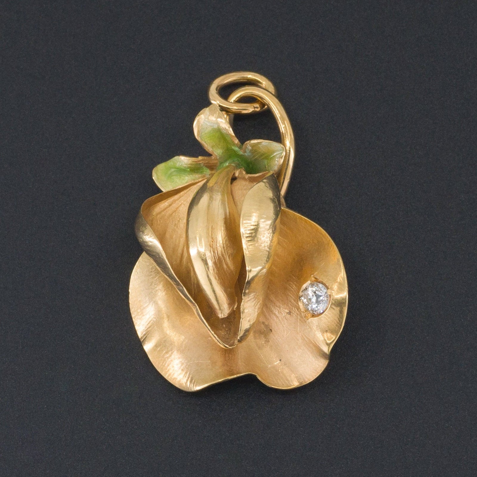 Antique Sweet Pea Pendant Charm | Antique Flower Charm - Trademark Antiques