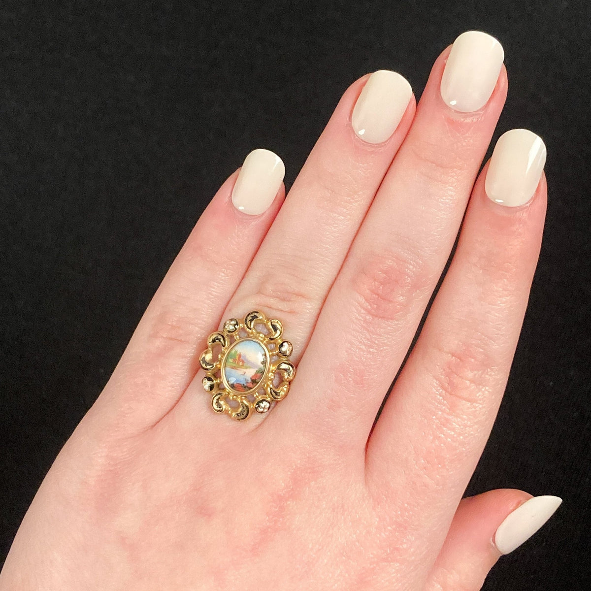 Antique Swiss Enamel Ring of 14k Gold - Trademark Antiques