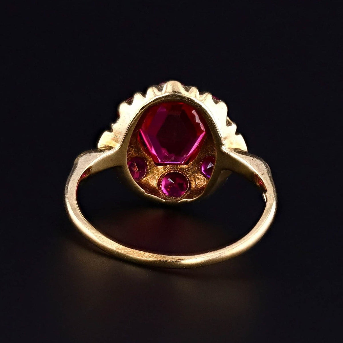 Antique Synthetic Ruby Ring of 10k Gold - Trademark Antiques