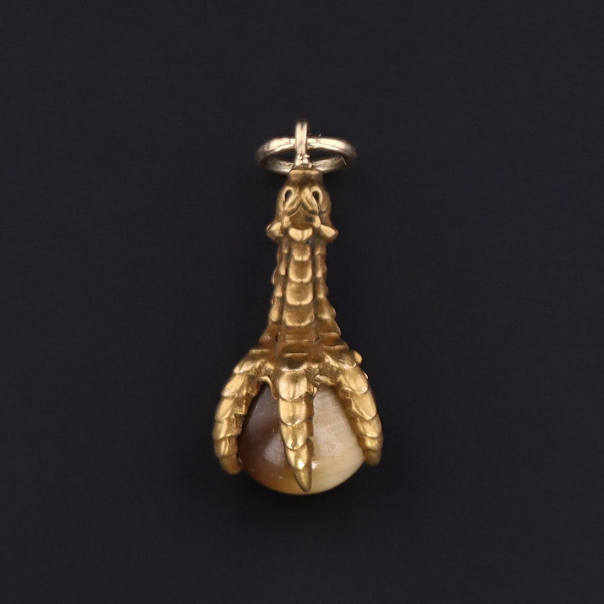 Antique Talon Charm | Antique Tiger's Eye Charm - Trademark Antiques