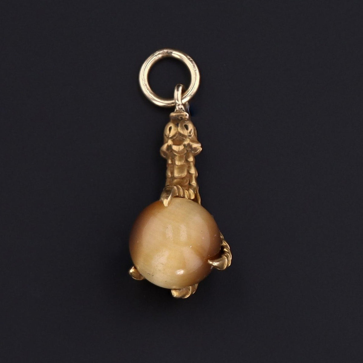 Antique Talon Charm | Antique Tiger's Eye Charm - Trademark Antiques