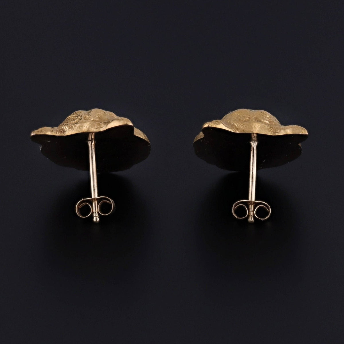Antique Tiger Conversion Earrings of 14k Gold - Trademark Antiques