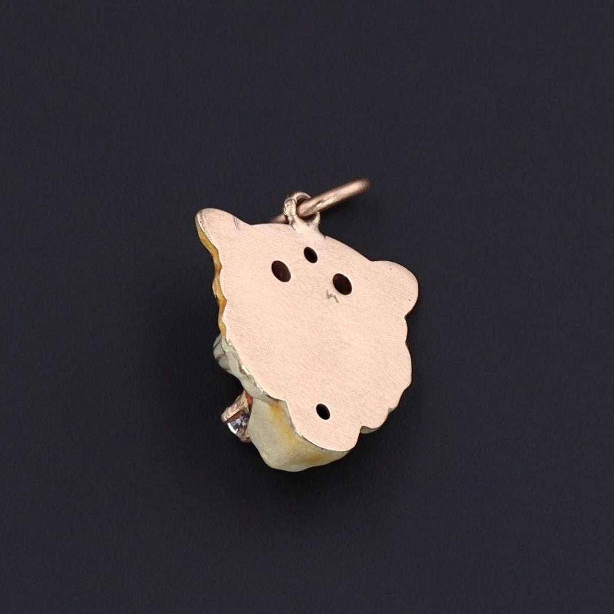 Antique Tiger Pendant | 14k Gold Enamel Tiger Pendant - Trademark Antiques