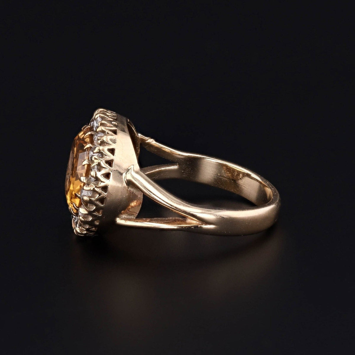 Antique Topaz Intaglio Butterfly Ring of 14k Gold - Trademark Antiques