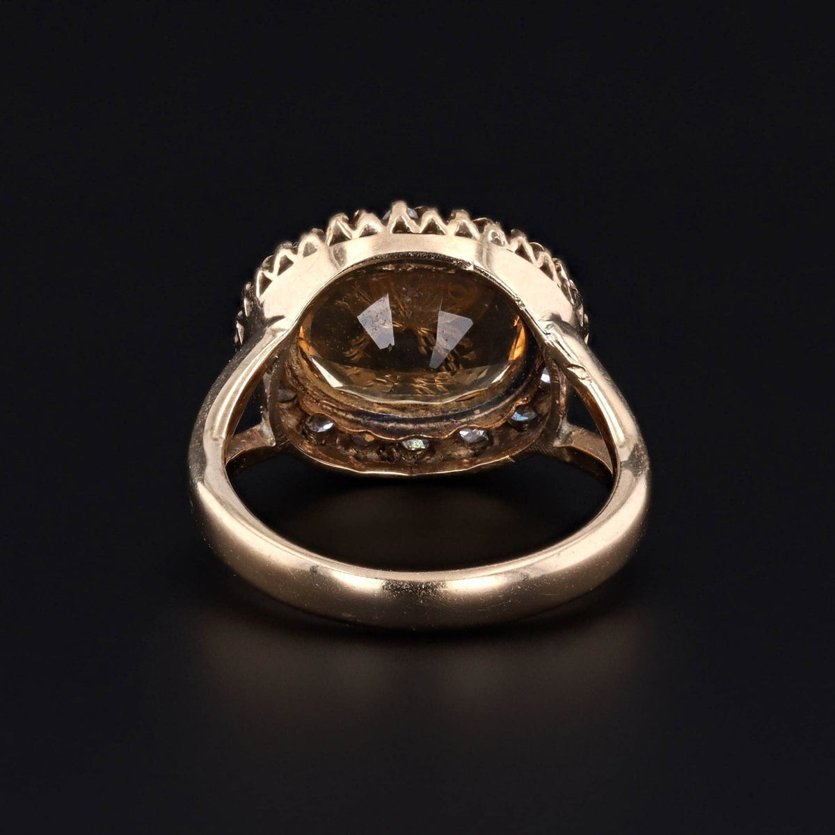 Antique Topaz Intaglio Butterfly Ring of 14k Gold - Trademark Antiques
