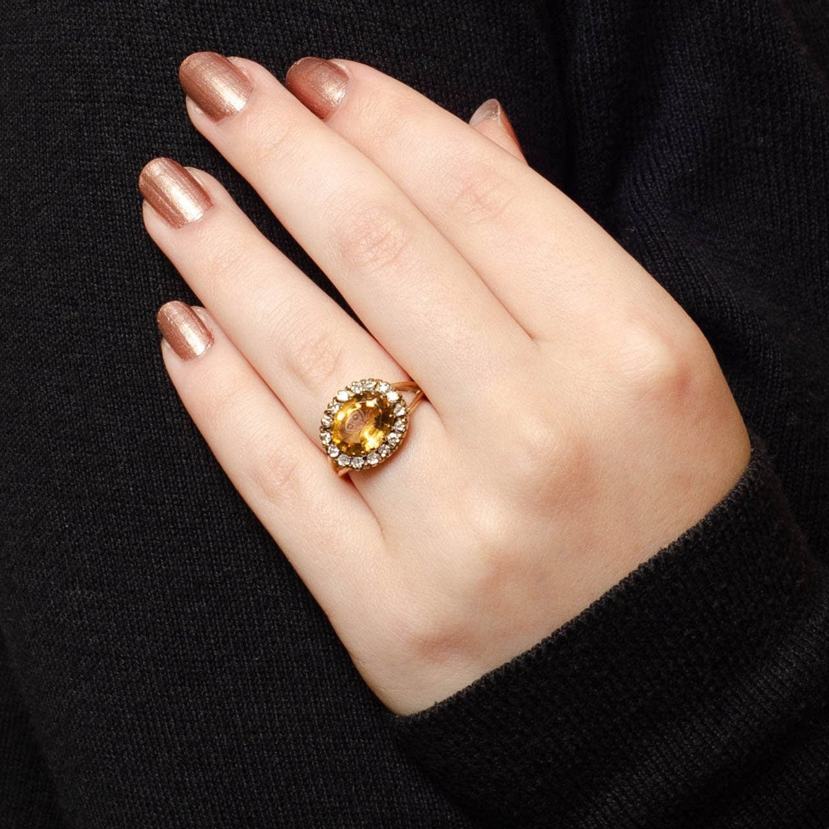 Antique Topaz Intaglio Butterfly Ring of 14k Gold - Trademark Antiques