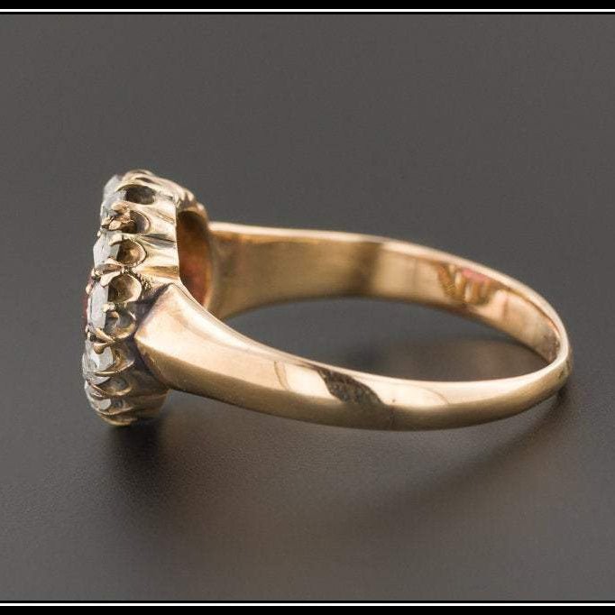 Antique Tourmaline and Diamond Halo Ring | Antique Ring - Trademark Antiques