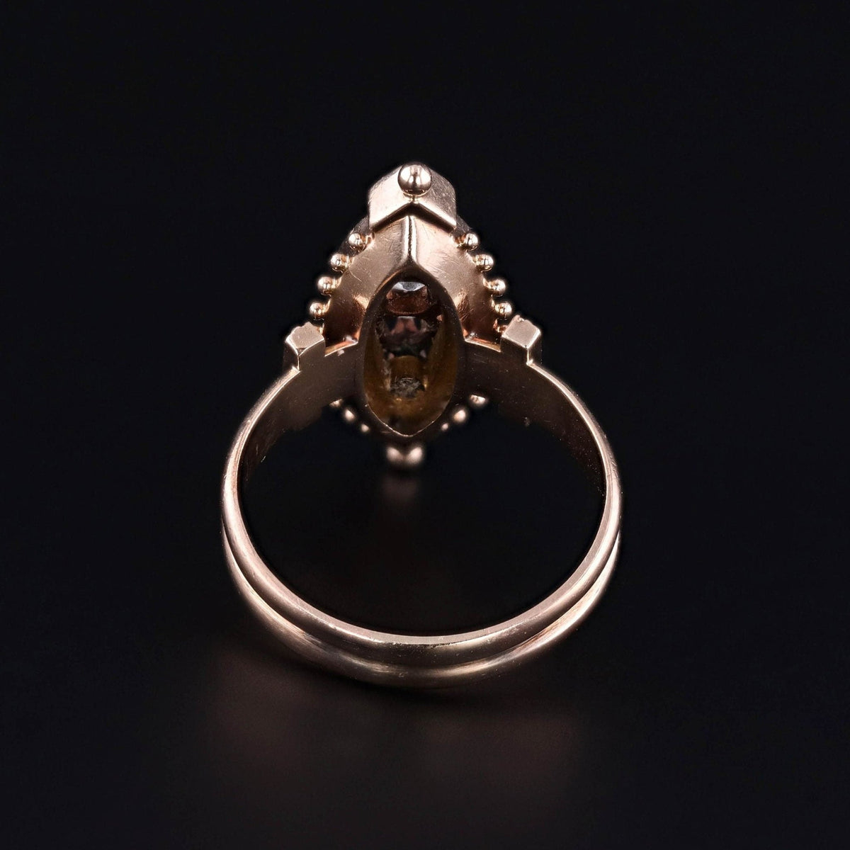 Antique Turquoise and Diamond Ring of 14k Gold - Trademark Antiques