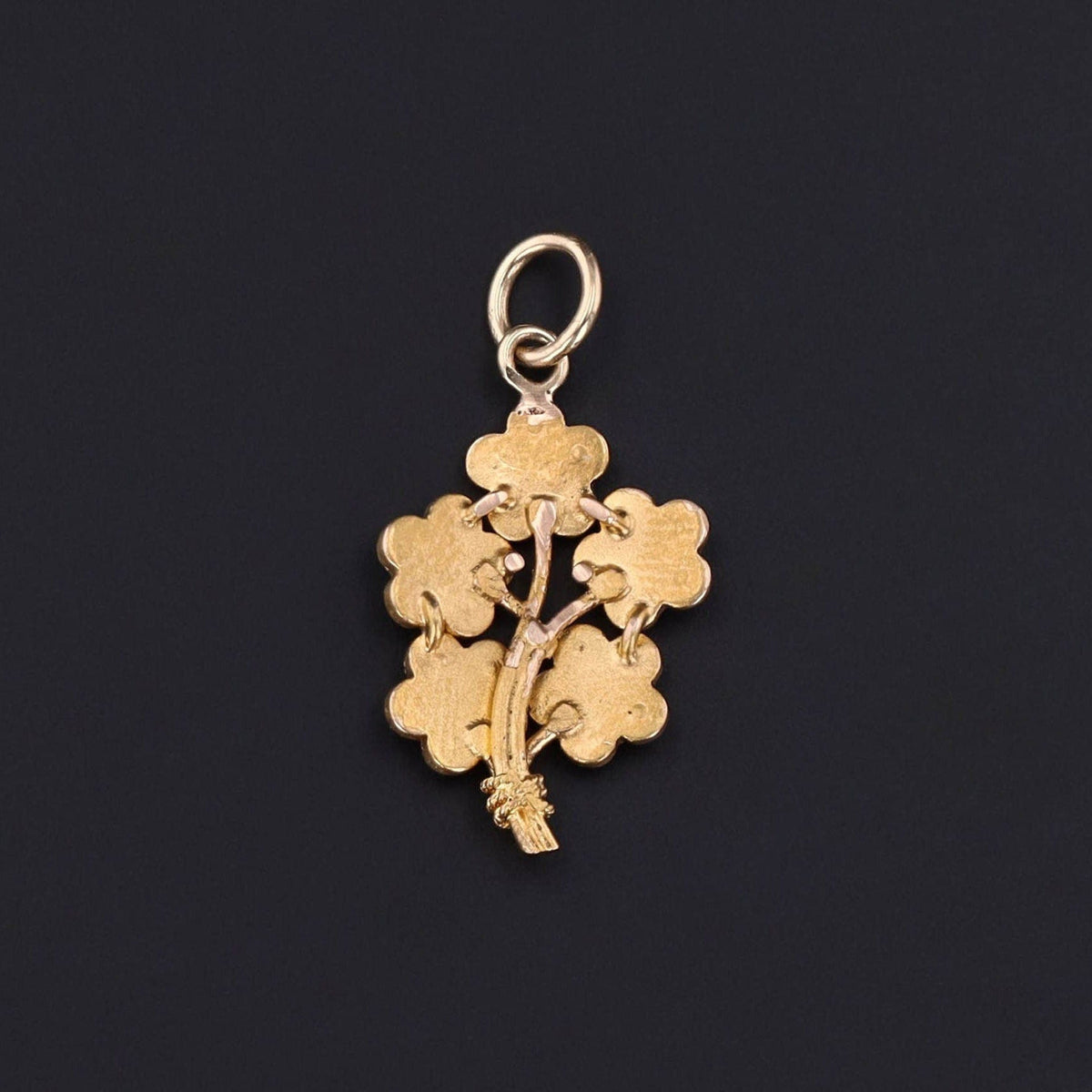 Antique Turquoise and Pearl Flower Conversion Charm of 14k Gold - Trademark Antiques