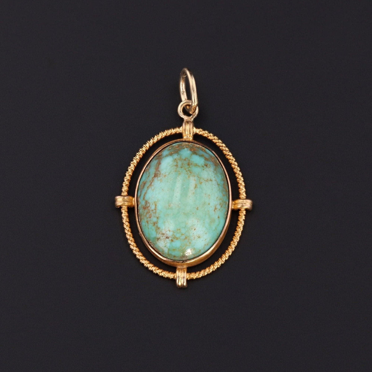Antique Turquoise Charm | Antique Pin Conversion - Trademark Antiques