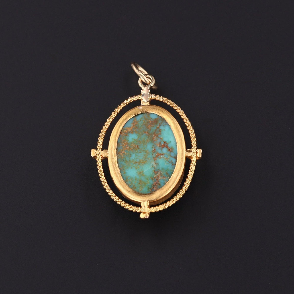 Antique Turquoise Charm | Antique Pin Conversion - Trademark Antiques