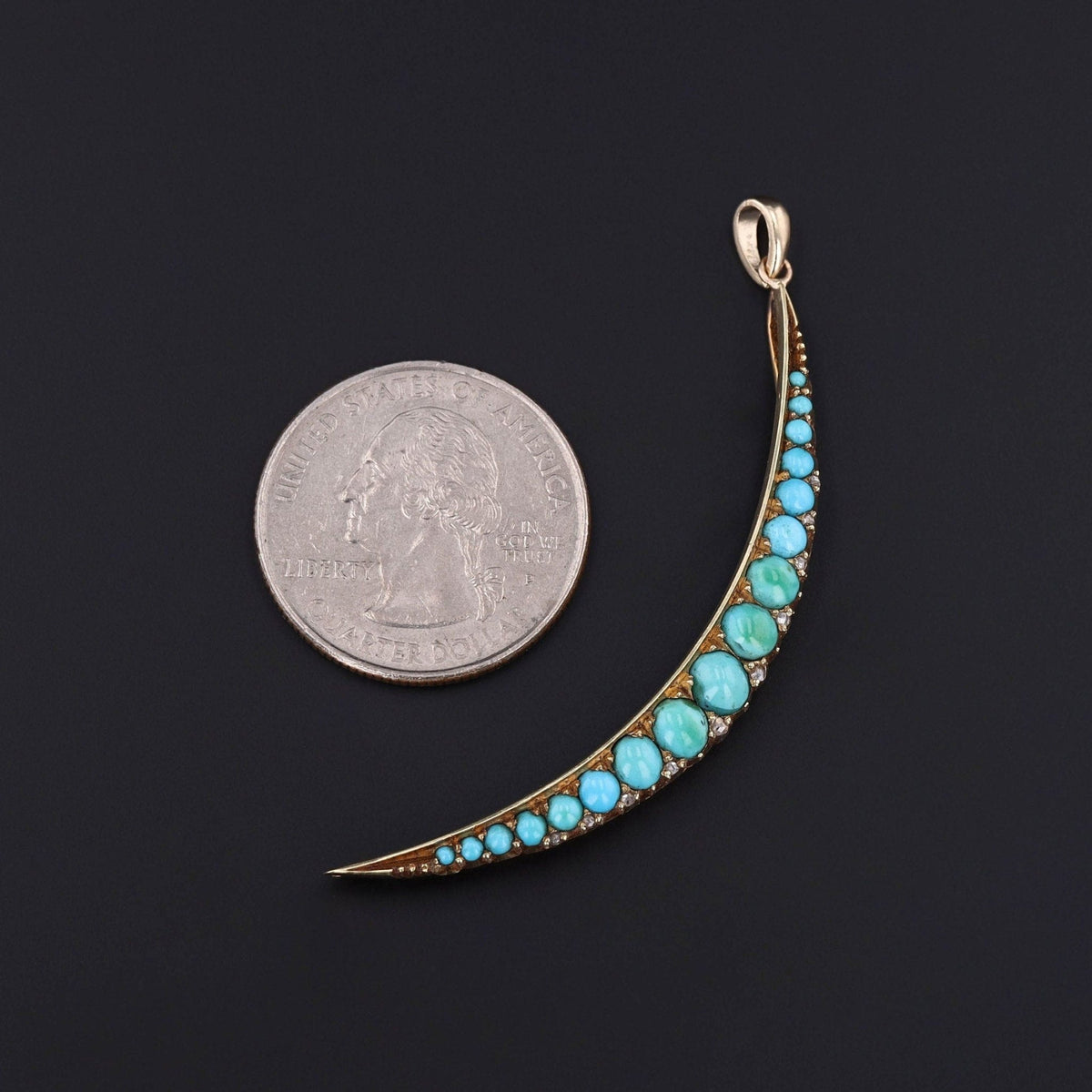 Antique Turquoise Conversion Pendant of 14k Gold - Trademark Antiques