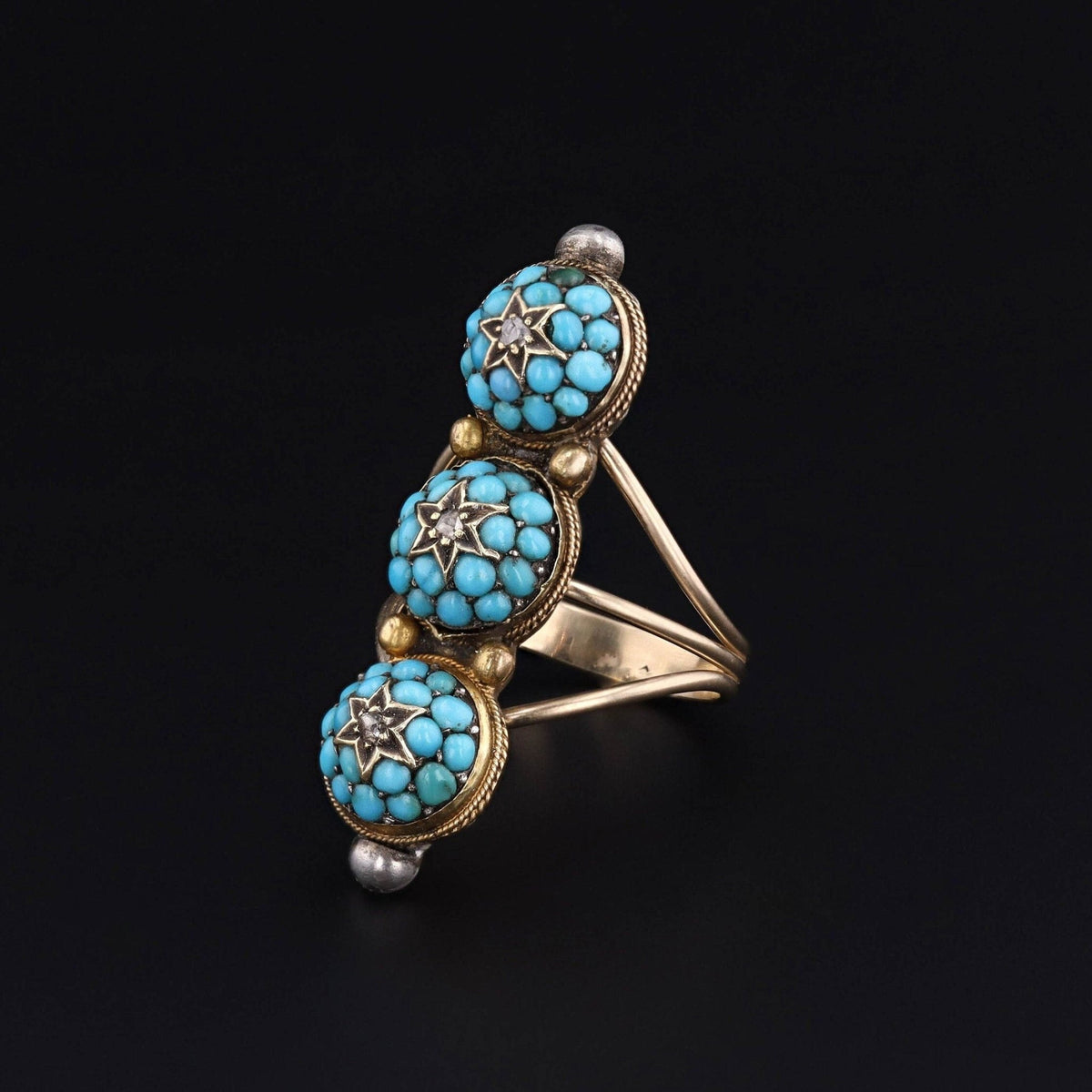 Antique Turquoise Conversion Ring of 14k Gold - Trademark Antiques