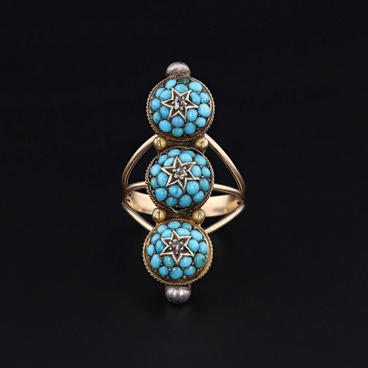 Antique Turquoise Conversion Ring of 14k Gold - Trademark Antiques