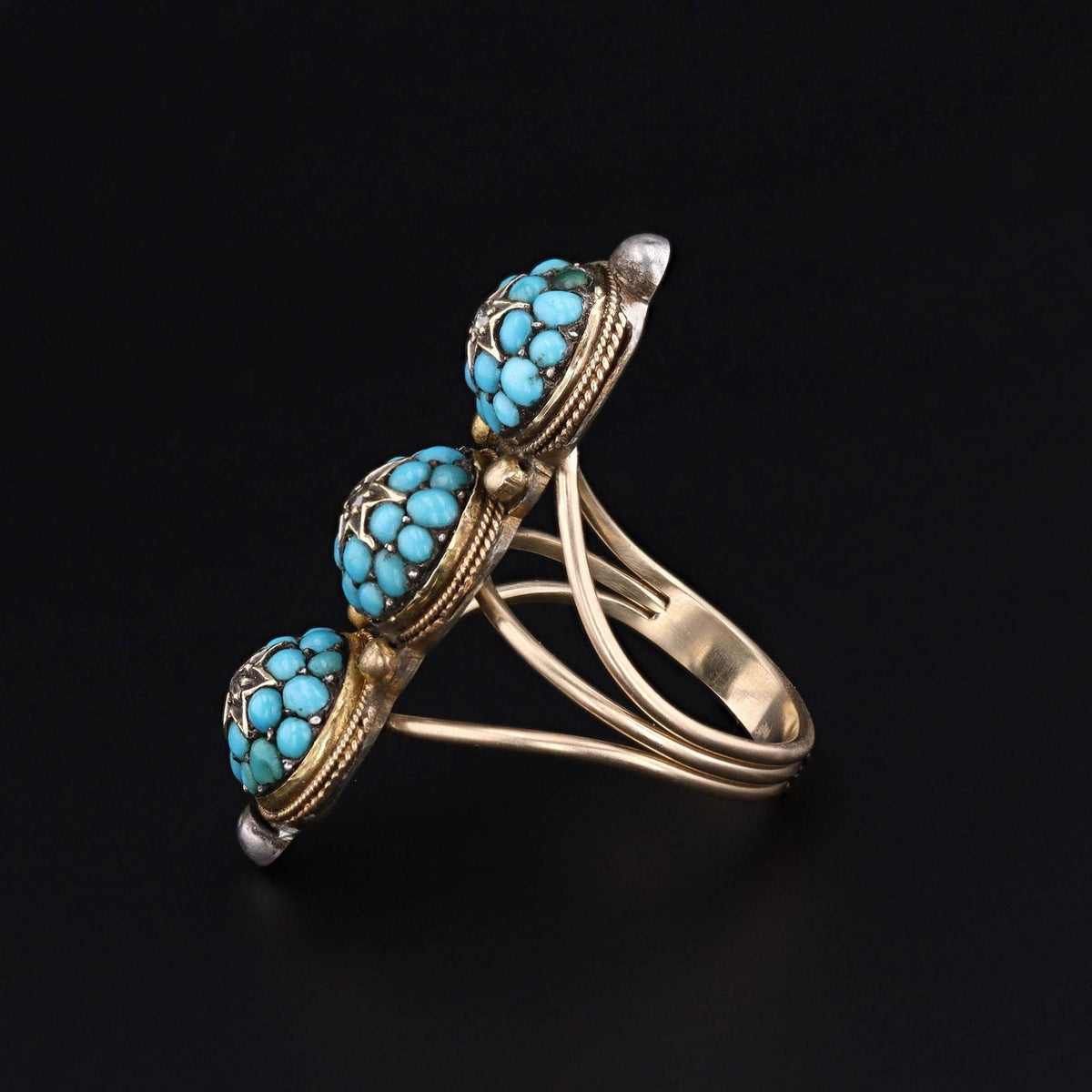 Antique Turquoise Conversion Ring of 14k Gold - Trademark Antiques