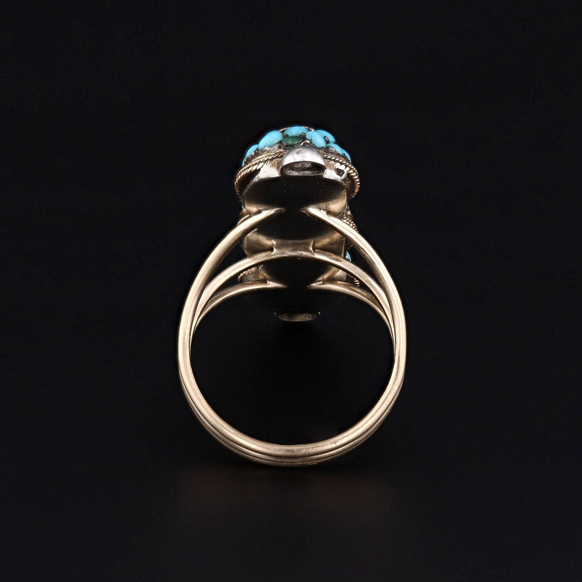 Antique Turquoise Conversion Ring of 14k Gold - Trademark Antiques