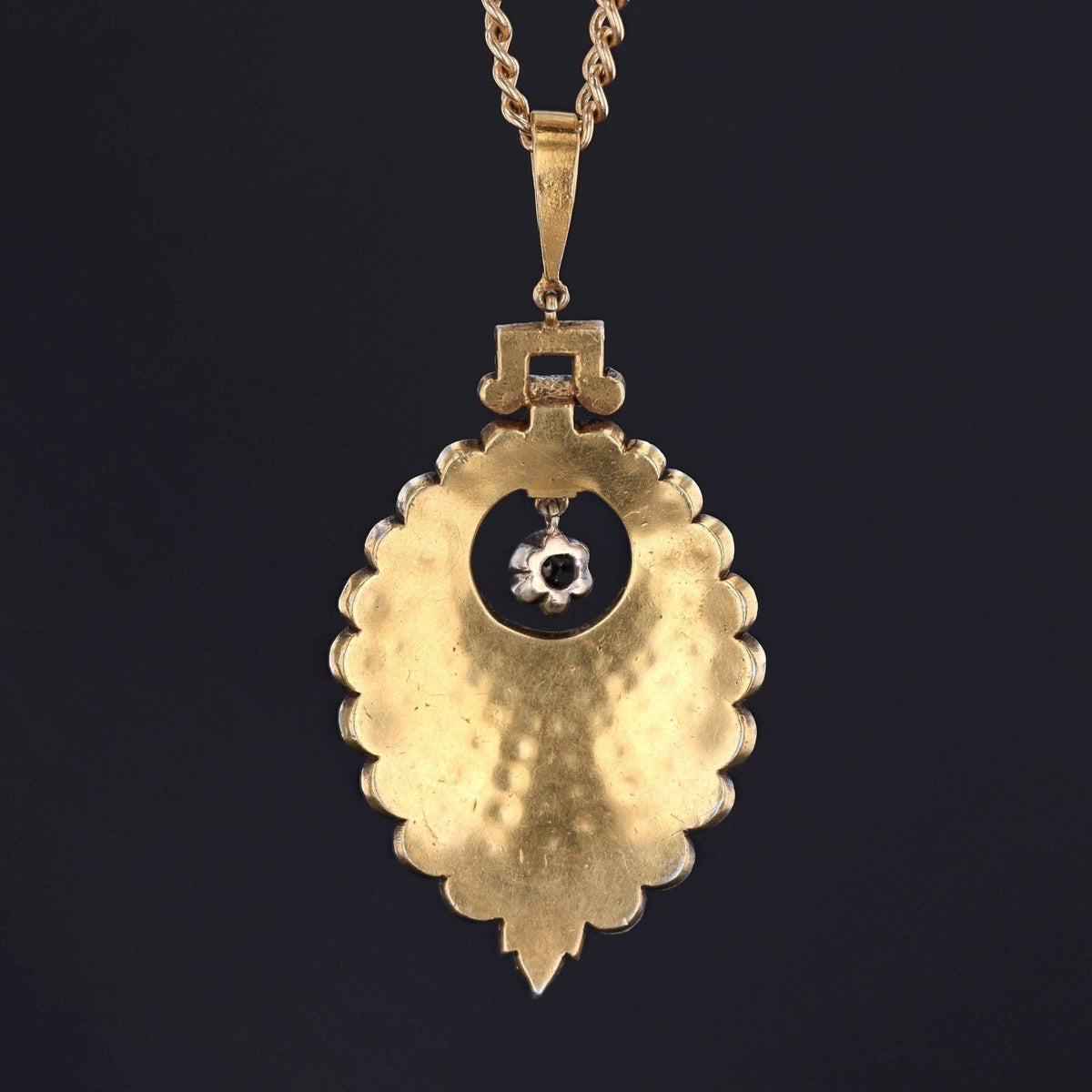 Antique Turquoise Diamond and Silver Pendant - Trademark Antiques