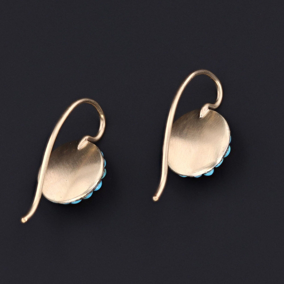 Antique Turquoise Earrings | Antique Silver &amp; 14k Gold Earrings - Trademark Antiques