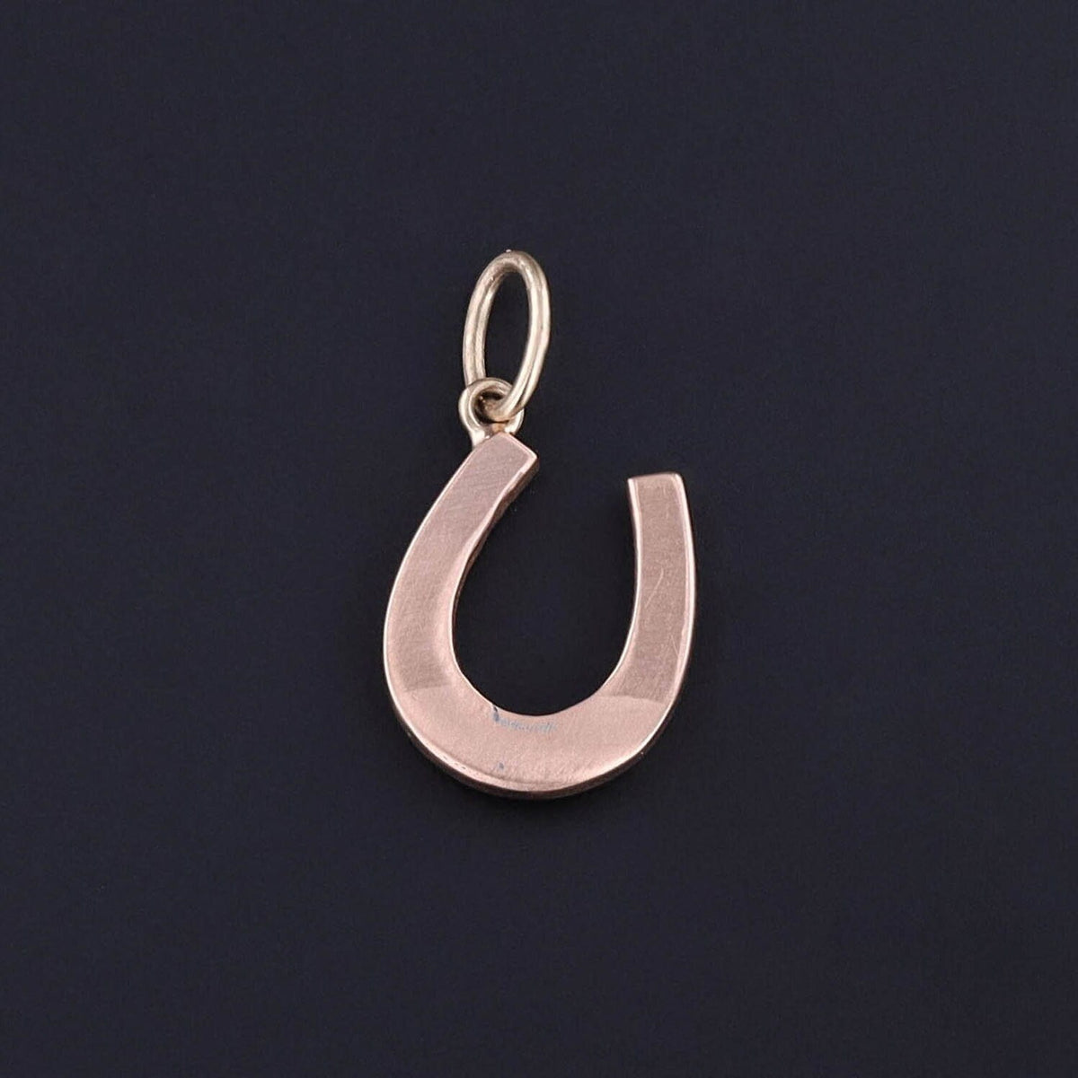 Antique Turquoise Horseshoe Charm of 14k Gold - Trademark Antiques