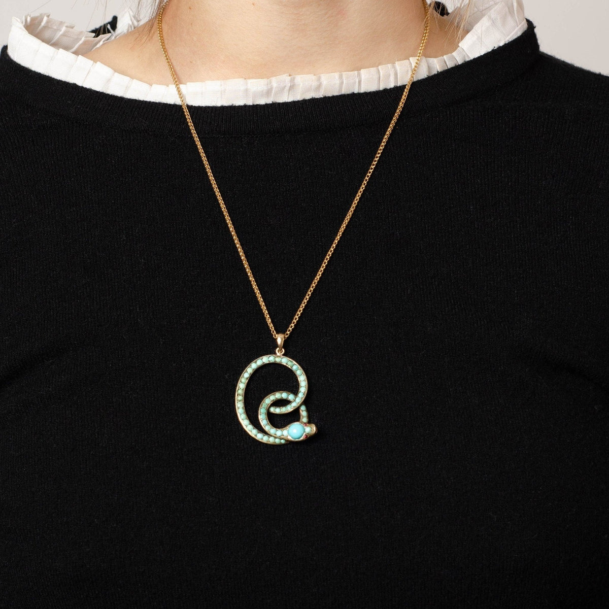 Antique Turquoise Pendant | Antique Buckle Conversion - Trademark Antiques