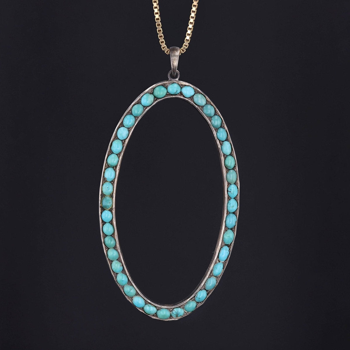 Antique Turquoise Pendant | Antique Buckle Conversion - Trademark Antiques