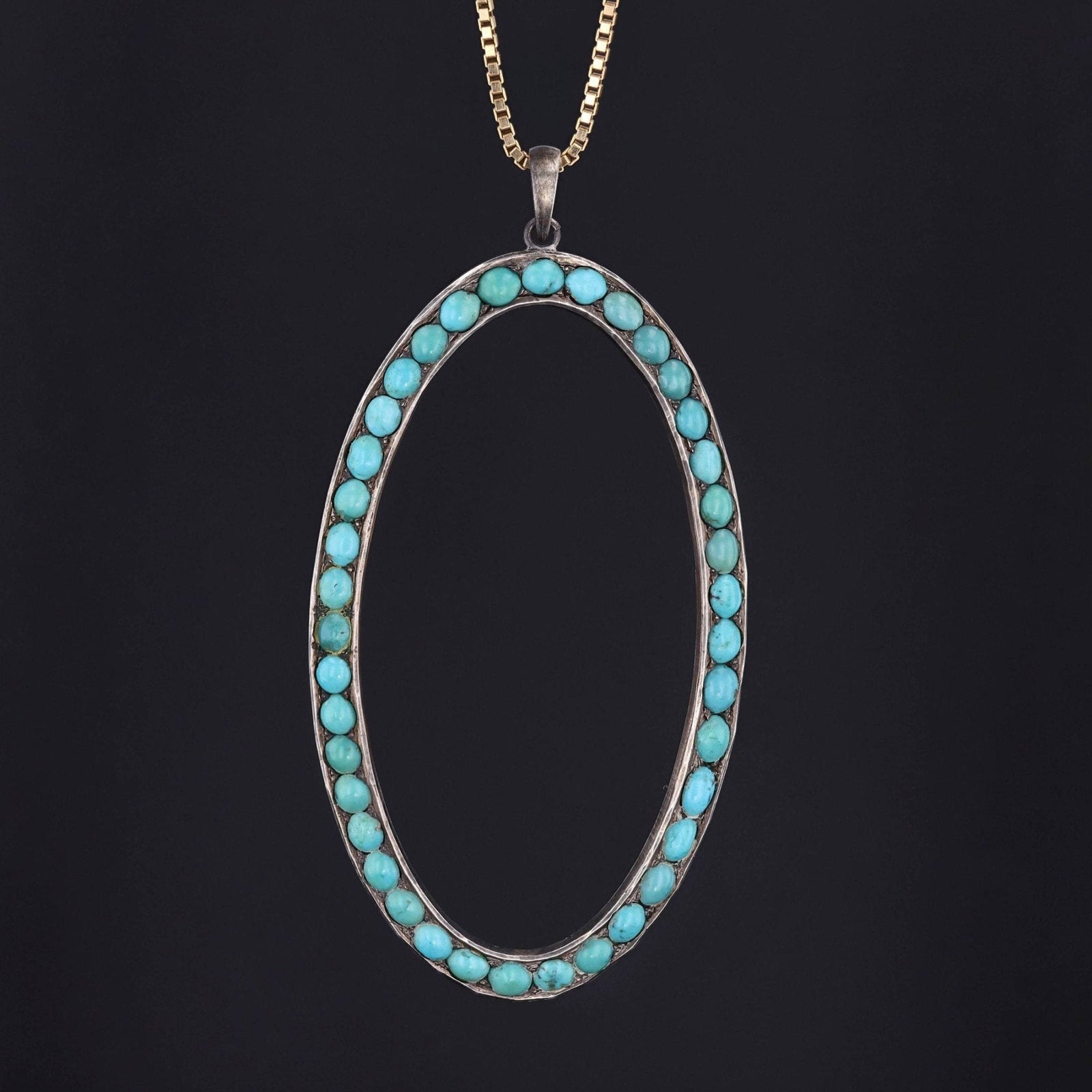 Antique Turquoise Pendant | Antique Buckle Conversion - Trademark Antiques