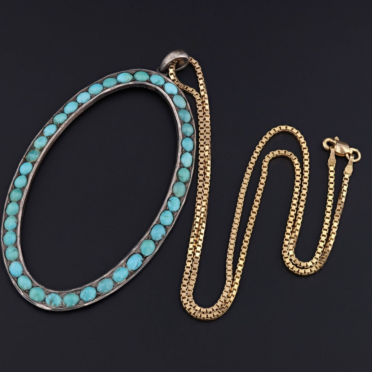 Antique Turquoise Pendant | Antique Buckle Conversion - Trademark Antiques