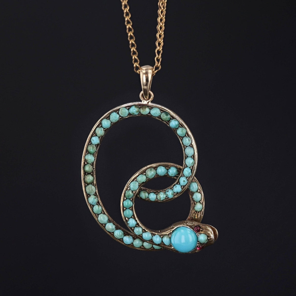 Antique Turquoise Pendant | Antique Buckle Conversion - Trademark Antiques