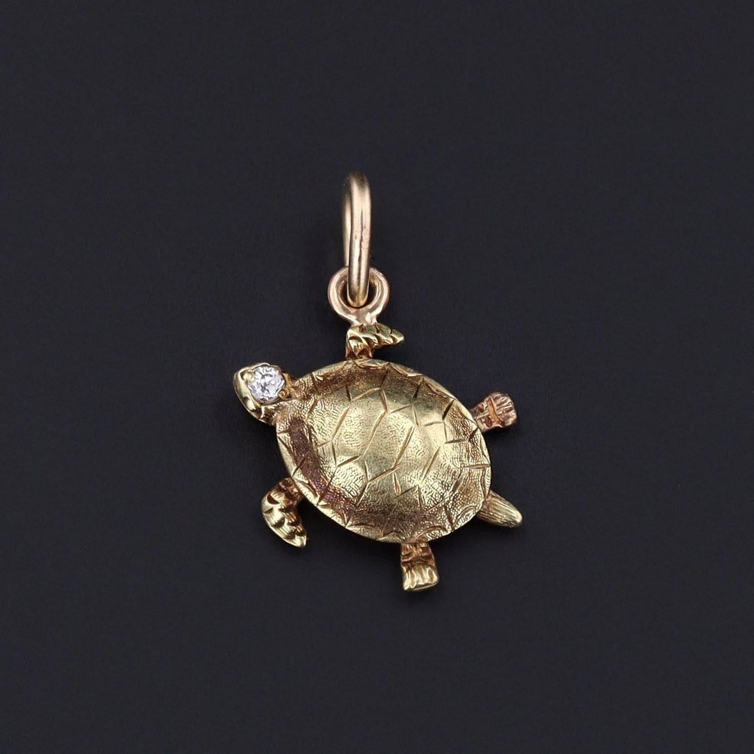 Antique Turtle Charm | 14k Gold Turtle Charm or Pendant - Trademark Antiques