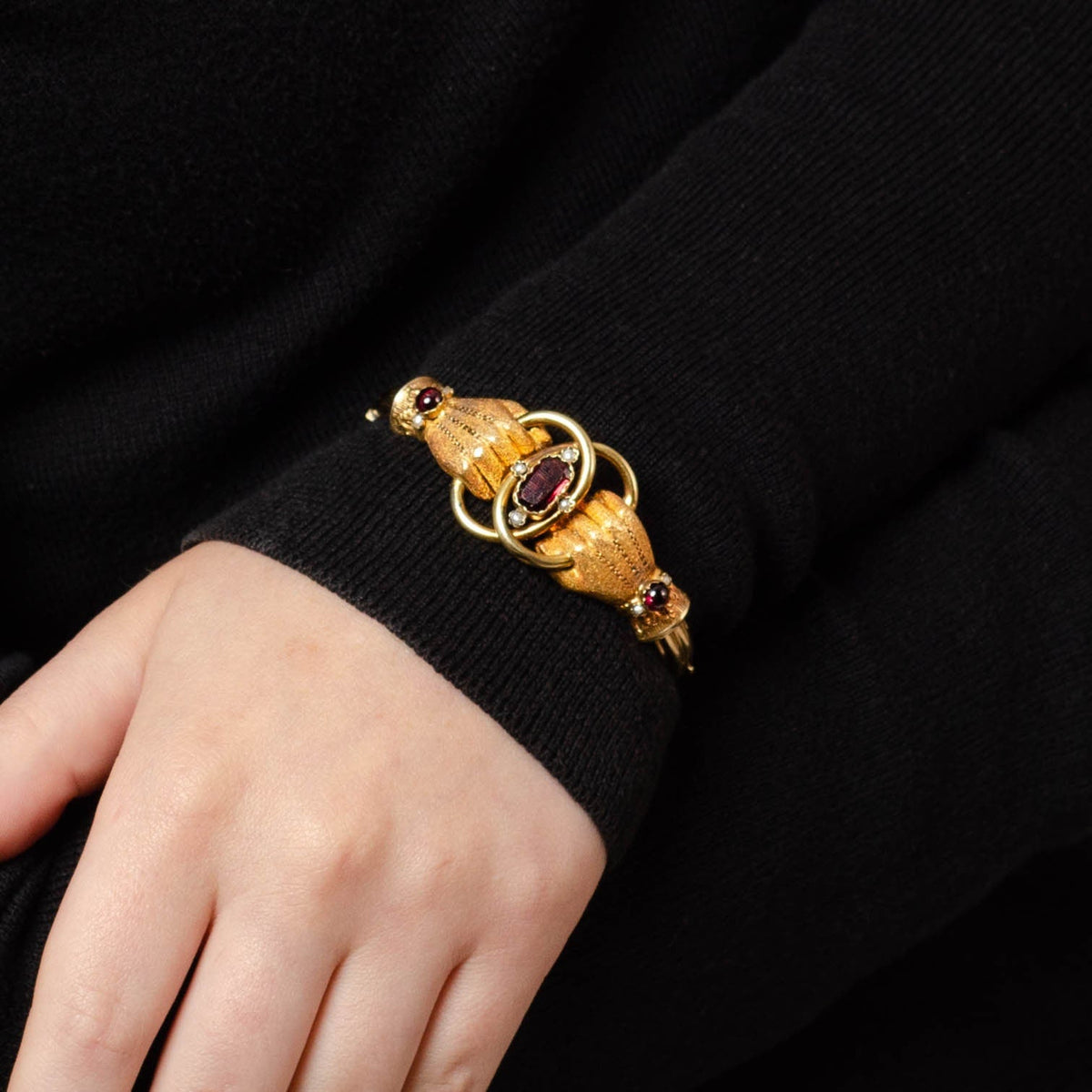 Antique Victorian Bangle | Hand Bangle Bracelet - Trademark Antiques