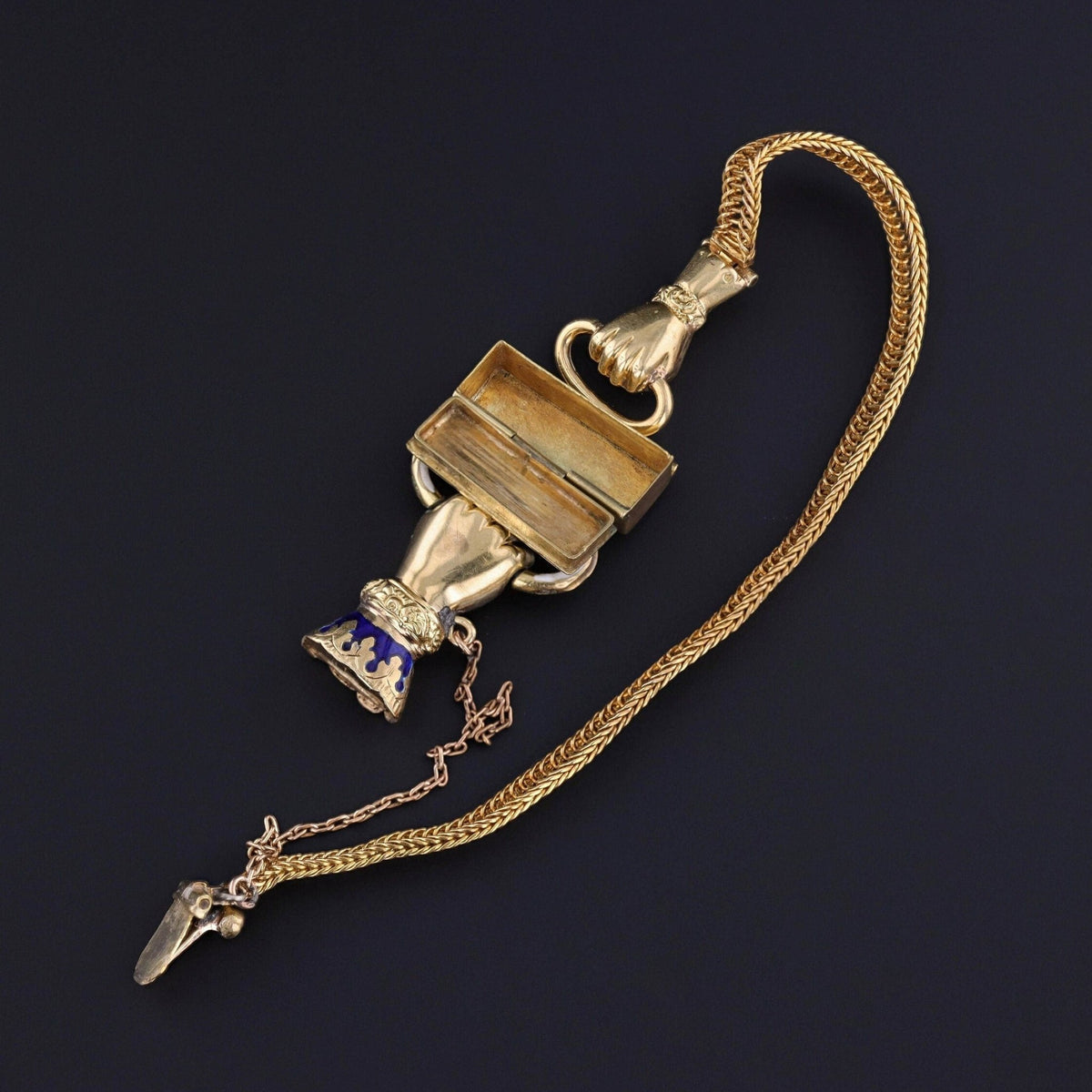 Antique Victorian Hand Locket Bracelet of 14k Gold - Trademark Antiques