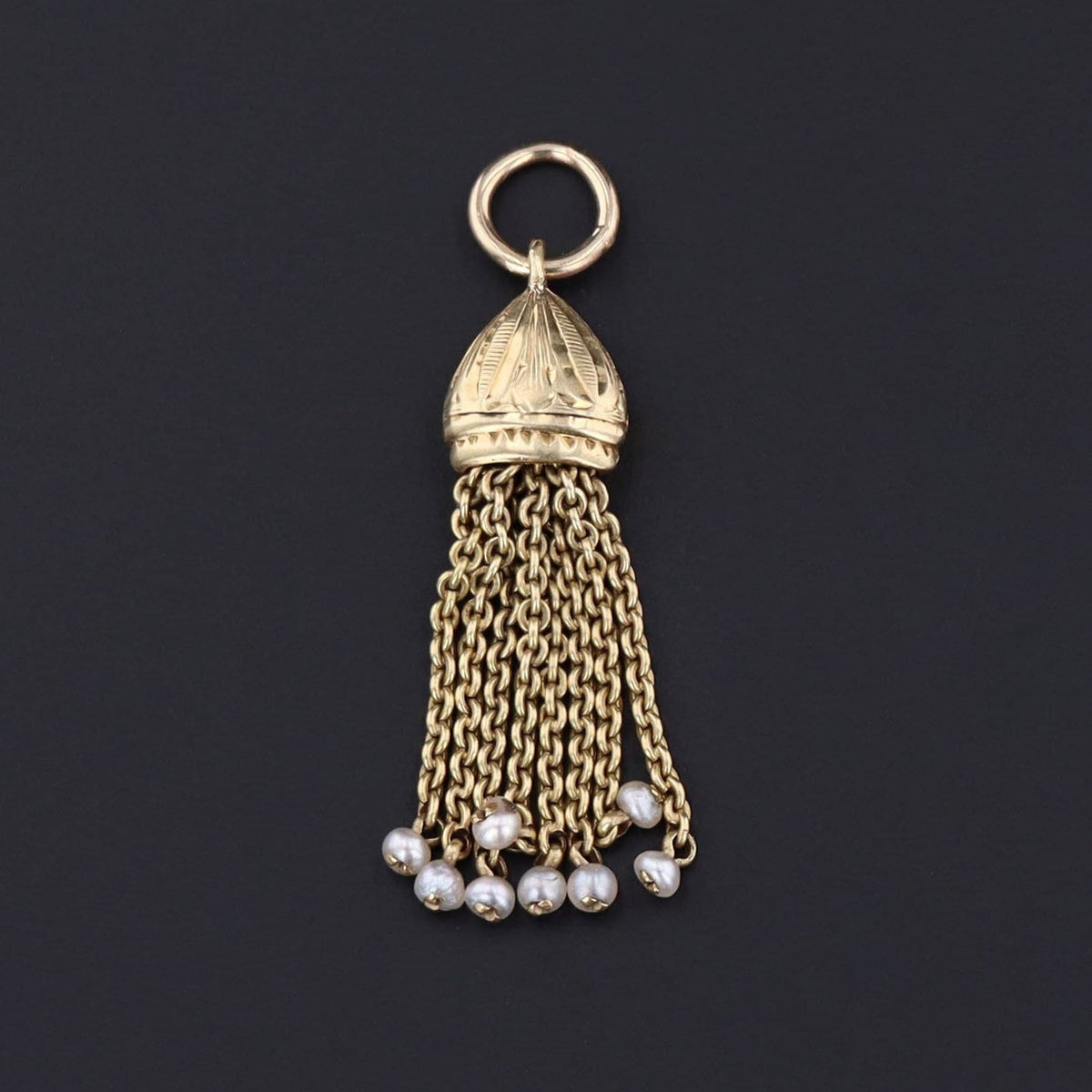 Antique Victorian Tassel Pendant | 14k Gold Pendant - Trademark Antiques