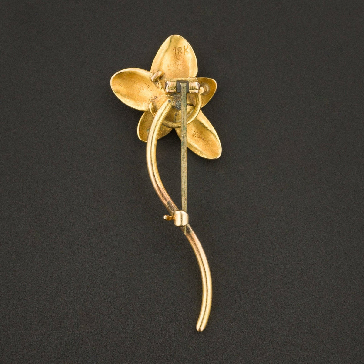 Antique Violet Brooch | Antique Enamel Violet Brooch - Trademark Antiques