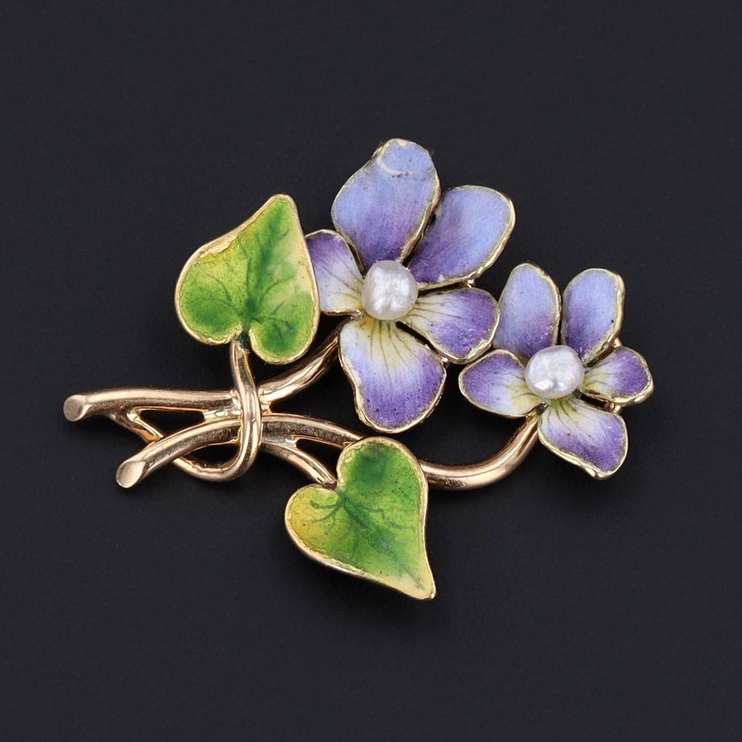 Antique Violet Pendant | Brooch Conversion - Trademark Antiques