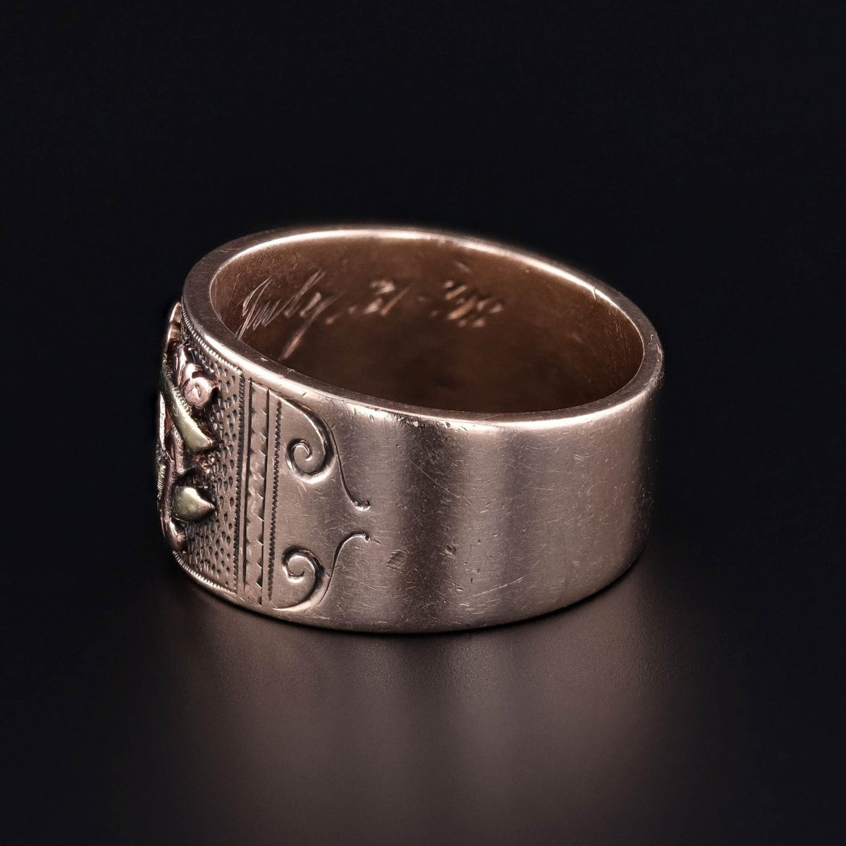 Antique Washington Club or WC Initial Ring of 14k Gold - Trademark Antiques